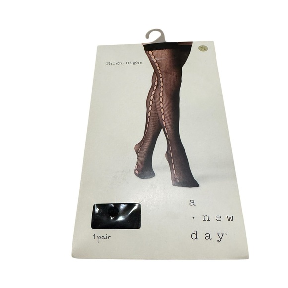 A New Day Black Thigh High Tights - Picture 1 of 3